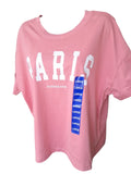 Playera Scotch & Soda 100% algodón dama. Estampado vibrante "PARIS" color coral. Torre Eiffel y motivos florales. Frescura y suavidad. Minicostos RM.