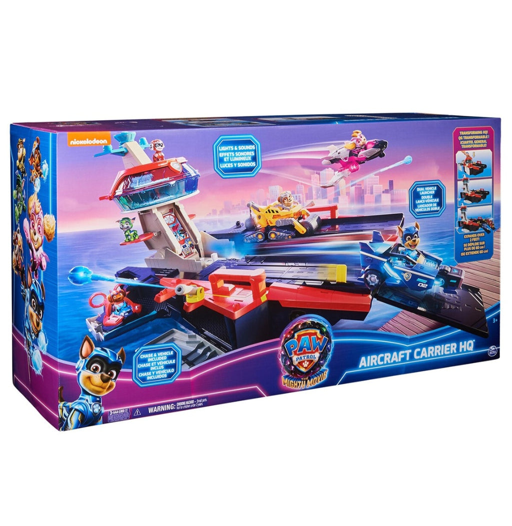 Paw Patrol - Aircraft Carrier HQ - 60 cm - Luces y Sonidos - Transformable