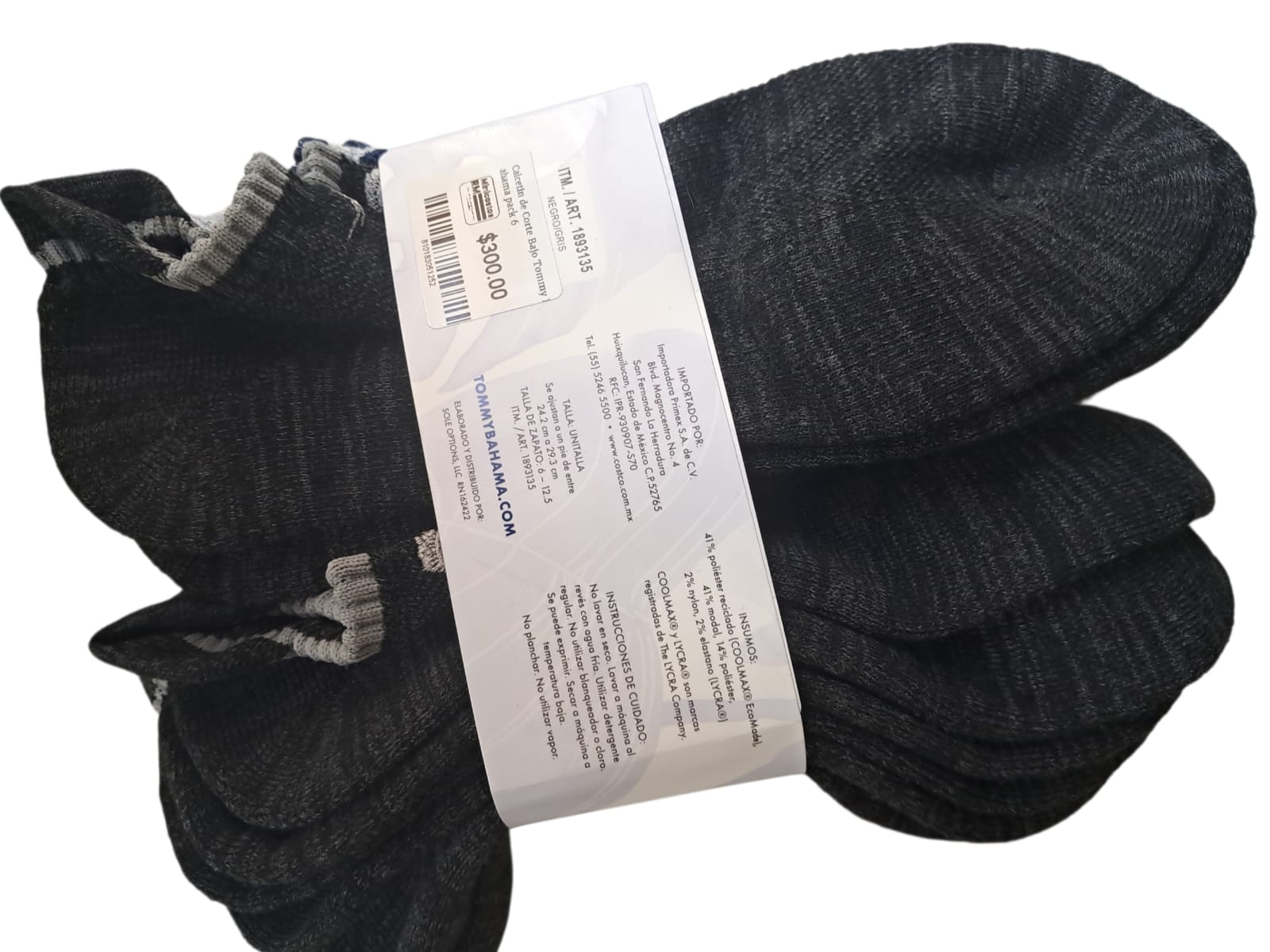 Calcetas Tommy Bahama Low-Cut con Lengüeta | Pack 6 Pares | Nuevas