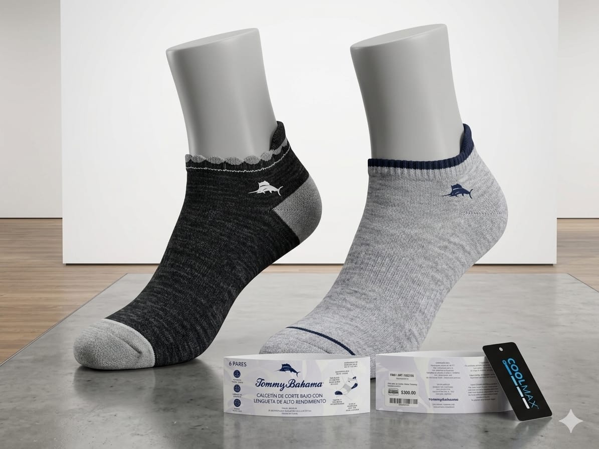 Calcetas Tommy Bahama Low-Cut con Lengüeta | Pack 6 Pares | Nuevas