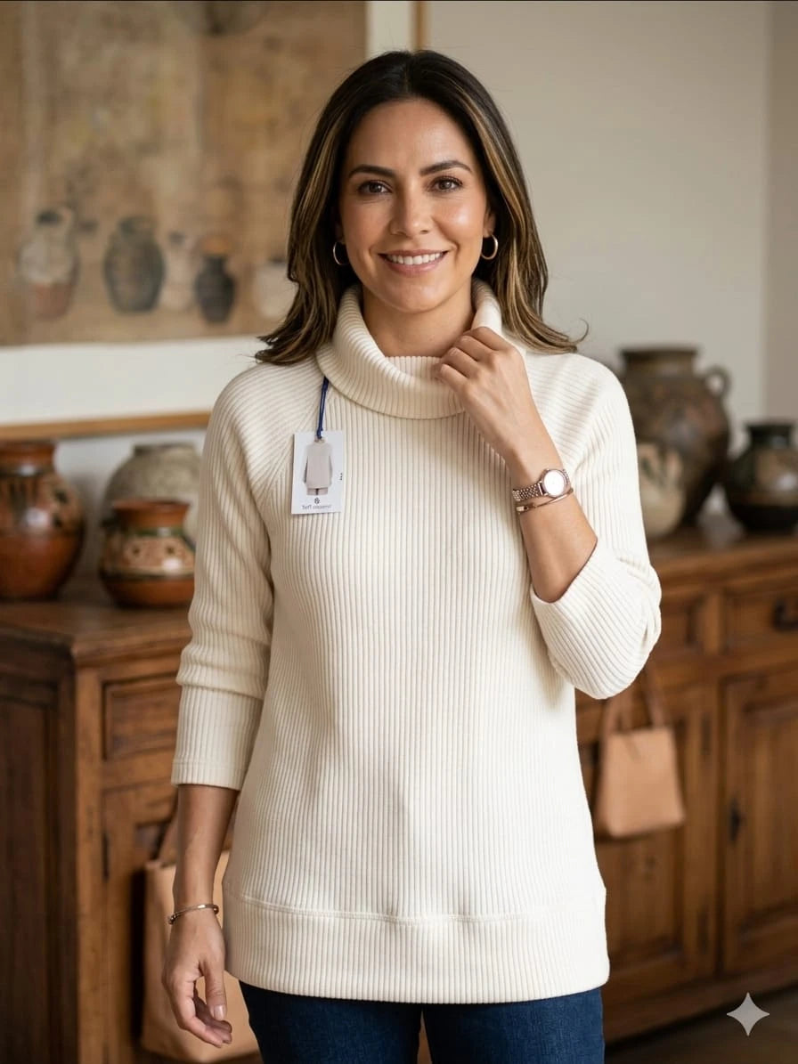 Hoodie Casual Premium Tuff Apparel Mujer - Talla Grande - Off-White / Crema