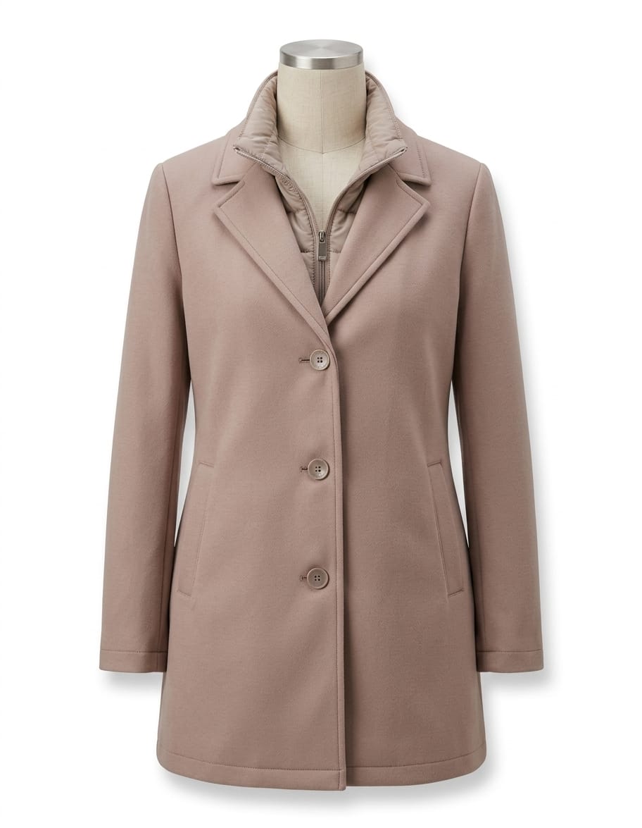 Saco Vince Camuto para Dama | Color Beige | Talla XL | Gorro Desmontable