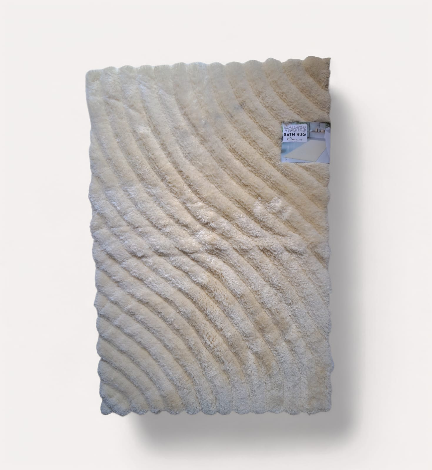 Tapete baño Wave 60x91 cm ultra absorbente. Textura relieve, base antideslizante. Secado eficiente, resistente a lavados. Polipropileno de alta densidad. Minicostos RM.