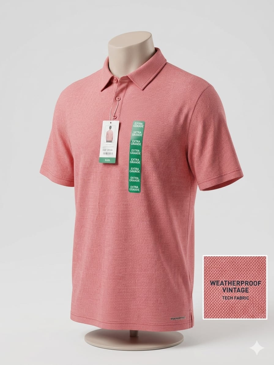 Playera Weatherproof talla EG en coral. Tacto suave, ajuste relajado. Perfecta para fin de semana o día de descanso. Nueva con etiquetas. Minicostos RM.