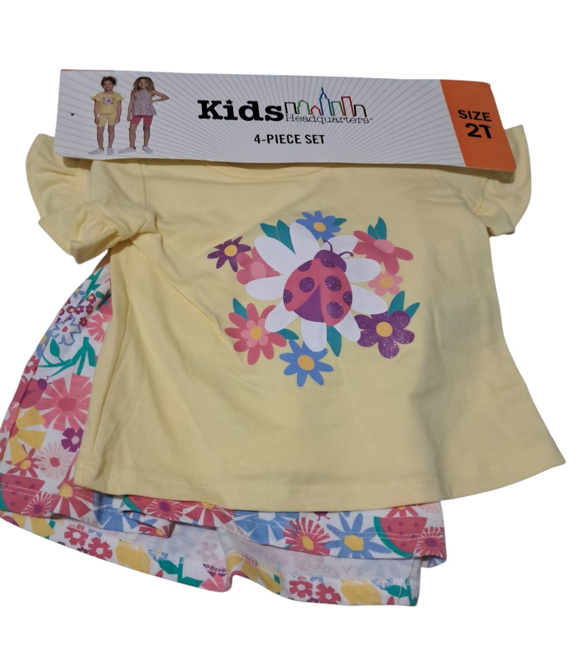 Kids Headquarters - Set 4 Piezas - Vestido + Blusas + Short - Tallas 2-6
