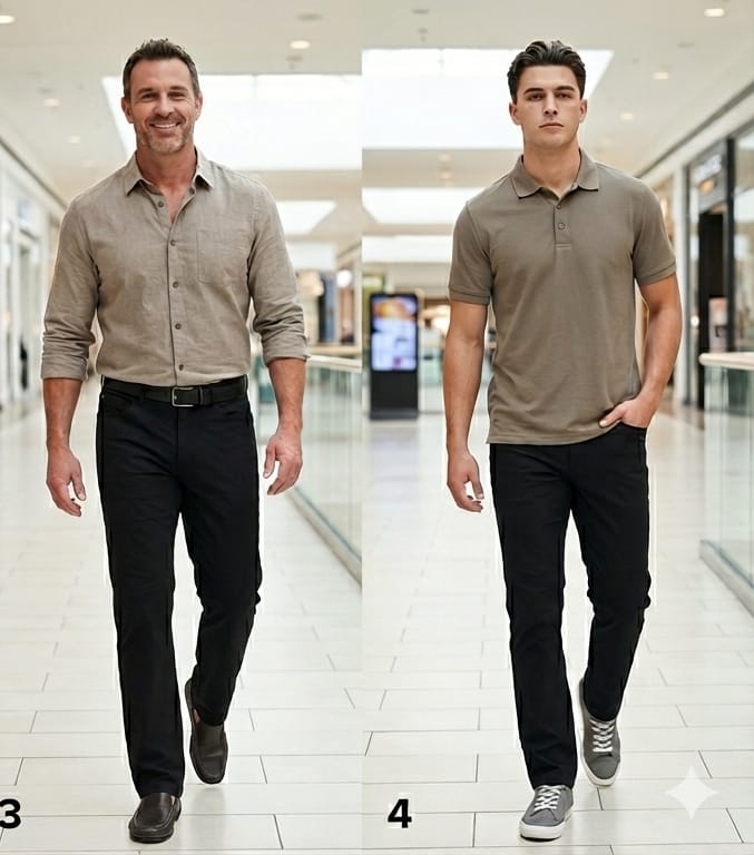 Pantalón técnico elástico Kirkland Signature talla 36. Negro, corte moderno, resistente a arrugas. Tela elástica cómoda. Ideal oficina o casual. Minicostos RM.