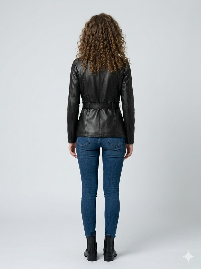 Chamarra Kenneth Cole para Dama | Estilo Piel Color Negro | Talla M