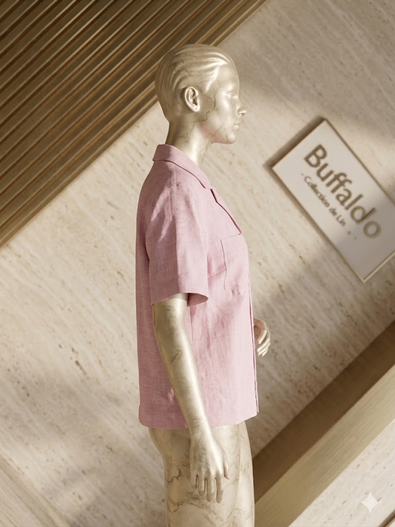 Buffalo - Blusa - Lino - Estilo Camisero - Rosa