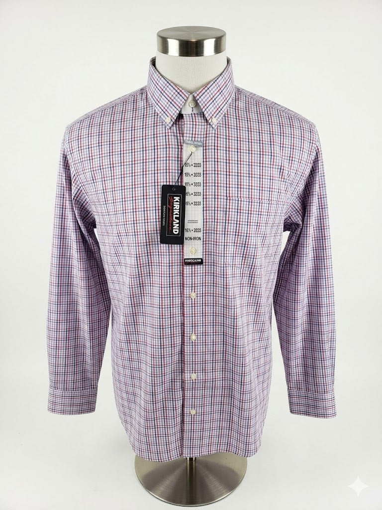 Kirkland Signature - Camisa - Cuadros Azul - Ajuste Tradicional