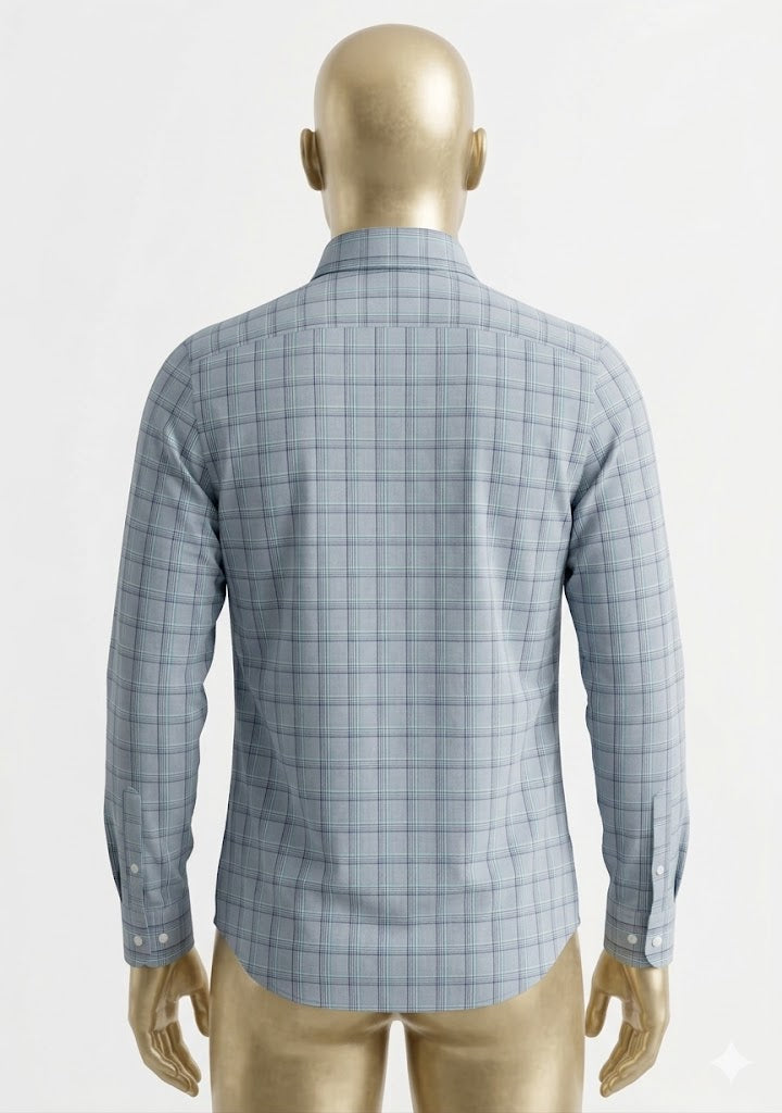 Kenneth Cole - Camisa - Slim Fit - 60% Algodón - Diseño de Cuadros