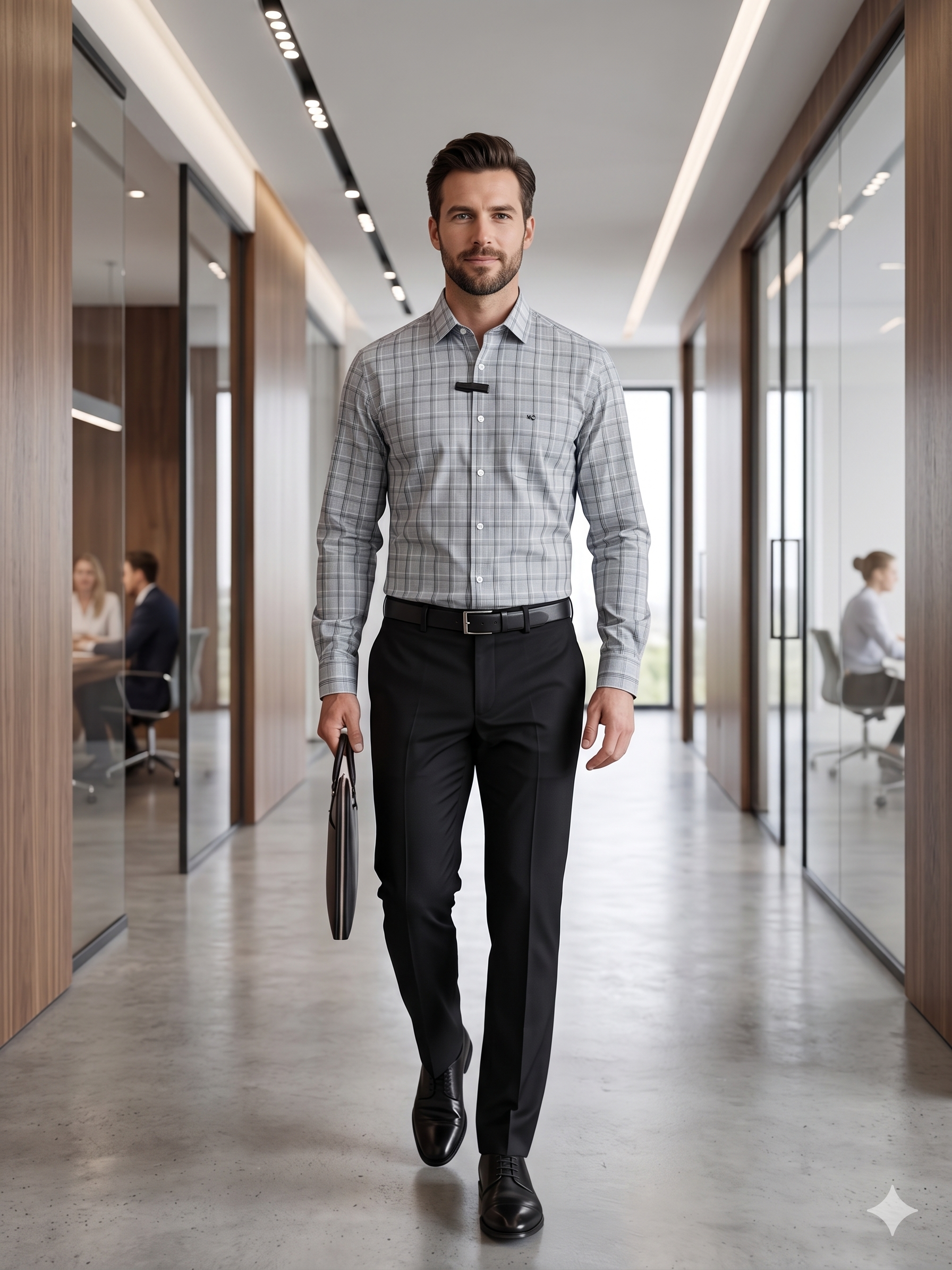 Kenneth Cole - Camisa - Slim Fit - 60% Algodón - Diseño de Cuadros